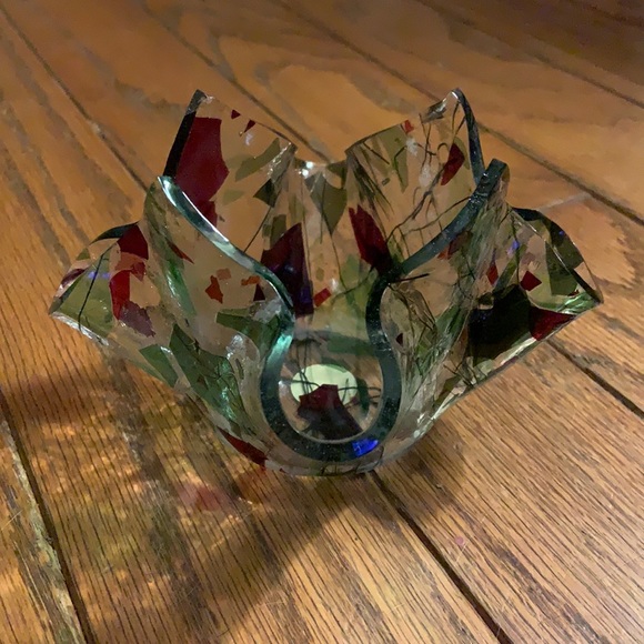 Handmade Fused Glass Miniature Slumped Vase - Picture 1 of 4